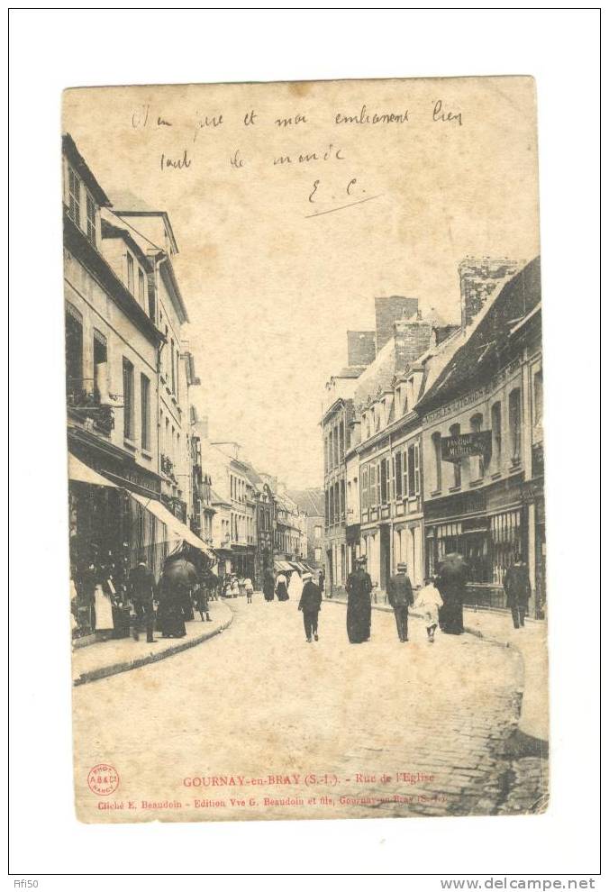 GOURNAY - EN - BRAY  76 Rue De L´Eglise Fabrique De Meubles Literie édition Vve Beaudoin Gournay En Bray - Gournay-en-Bray