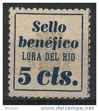 Viñeta Benefica LORA DEL RIO 5 Cts. Guerra Civil - Viñetas De La Guerra Civil