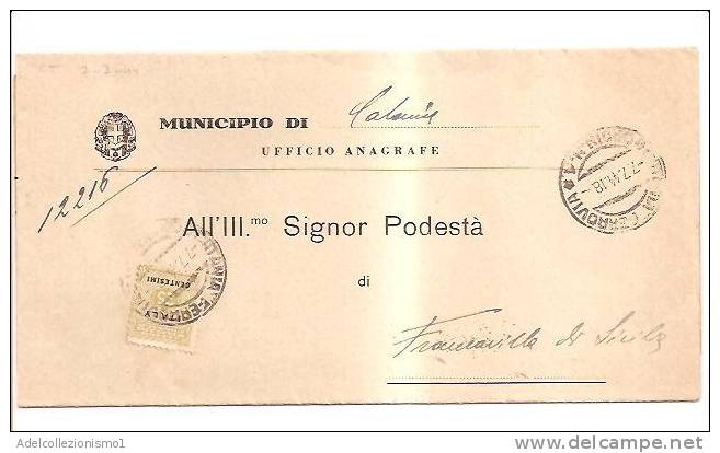 3524)lettera Con 25c Occupazione Americana Da Catania A Francavilla Il 7-7-1944 - Anglo-american Occ.: Sicily