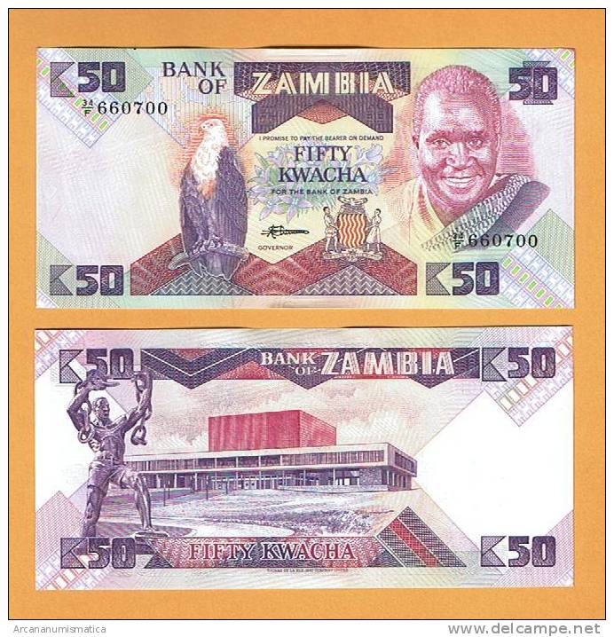 ZAMBIA  50  KWACHA  ND (1.986-88)    KM#28     PLANCHA/UNC  (BT)   DL-5193 - Zambie