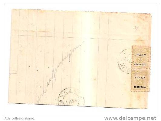 3533)lettera Con 2x25c Occupazione Americana Da Messina A Augusta Il 10-8-1944 - Anglo-american Occ.: Sicily