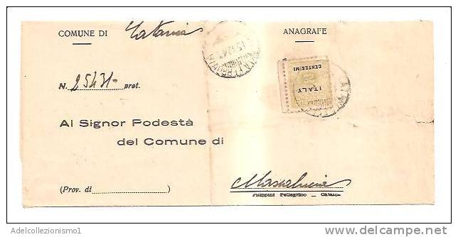 3534)lettera Con 25c Occupazione Americana Da Catania A Mascalucia Il 15-12-1943 - Occup. Anglo-americana: Sicilia