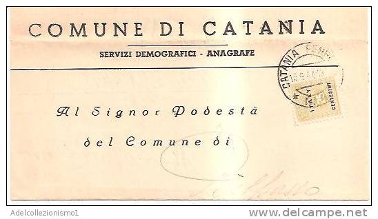 3550)lettera Con 25c Occupazione Americana Da Catania A Belpasso Il 13-9-1944 - Occ. Anglo-américaine: Sicile