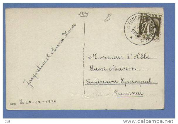 337 Op Kaart Met Sterstempel (Relais) * TONGRE-NOTRE-DAME * - 1932 Ceres And Mercurius