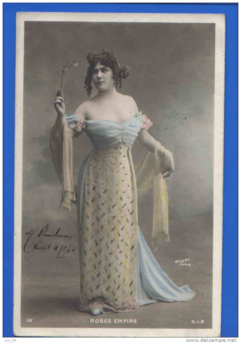 Walery PARIS / ROBES EMPIRE , FAMOUS ACTRESS GLASS  Photo 1905 Series - 5063 - S.I.P. , FRANCE To BELGIQUE /3094 - Walery