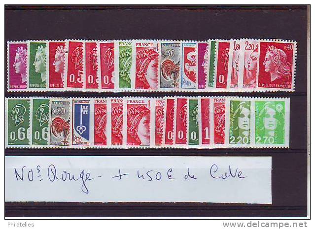 LOT DE NO ROUGE DE ROULETTE  PLUS DE 450 E DE COTE - Coil Stamps