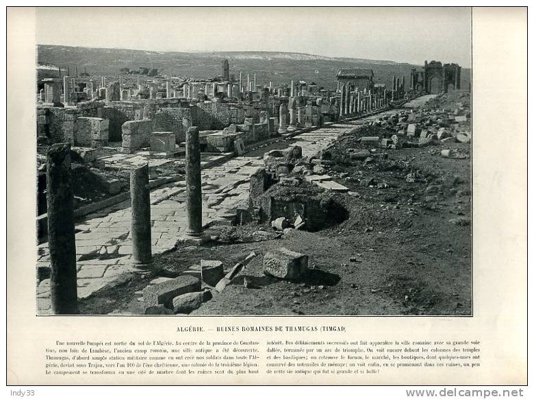 - REPRO DE PHOTOS RECTO-VERSO DU DEBUT DU XXe S. 1. RUINES ROMAINES DE TIMGAD (ALGERIE) 2. PARIS GRANDE CASCADE DU BOIS - Andere & Zonder Classificatie