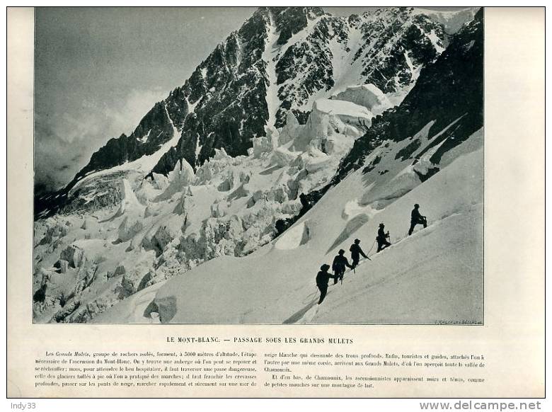 - REPRO DE PHOTOS RECTO-VERSO DU DEBUT DU XXe S. 1. ANGERS STATUE DU ROI RENE ET CHÂTEAU 2. MONT-BLANC PASSAGE SOUS LES - Winter Sports