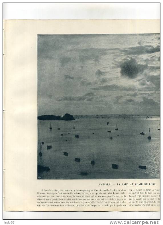 - REPRO DE PHOTOS RECTO-VERSO DU DEBUT DU XXe S. 1. CANCALE BAIE AU CLAIR DE LUNE 2. CONCARNEAU PLACE D´ARMES LE JOUR DU - Autres & Non Classés