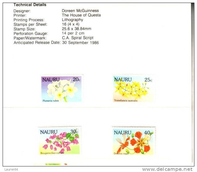 Presentation Pack Of Nauru Stamps - Timbres De L´ile De Nauru - Nauru