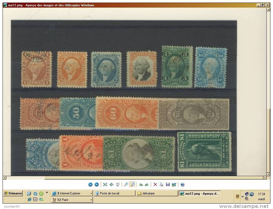 ETATS -UNIS .--------------TIMBRES FISCAUX - Fiscali