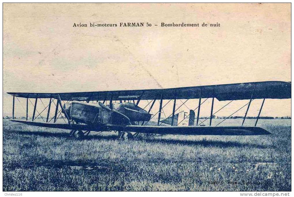 Avion Bi-moteurs FARMAN 50 Bombardement De Nuit  Beau Plan - 1914-1918: 1ère Guerre