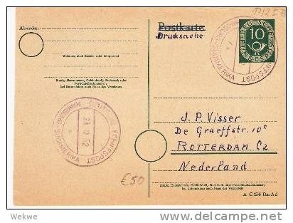 DBG023/ Posthorn P 12 I B. Deutsche Schiffspost Hamburg-Südamerika-Linie 1952 - Postcards - Used