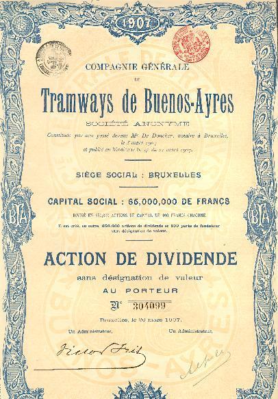 TRAMWAYS De BUENOS-AYRES - Railway & Tramway