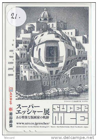 ESCHER (21) Telecarte Japan PEINTURE PAINTING ART KUNST Telefoonkaart - Schilderijen