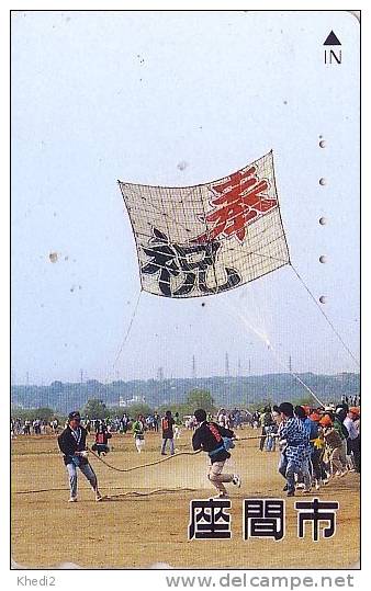 Télécarte Japon 61 B / 110-011 - Sport  CERF VOLANT - KITE  Japan Phonecard - DRACHEN TK - VLIEGER - COMETA - Games