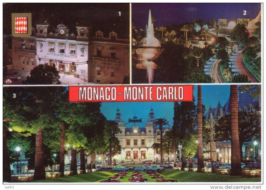 Monaco - Monte Carlo ° Le Casino De Nuit ° Le Sporting D´ Été (1987) - Multi-vues, Vues Panoramiques