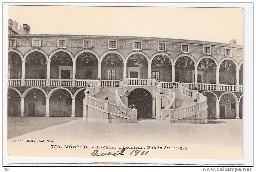 MONACO : Escalier D´Honneur ; Palais Du Prince ; 1911  ; TB - Prinselijk Paleis