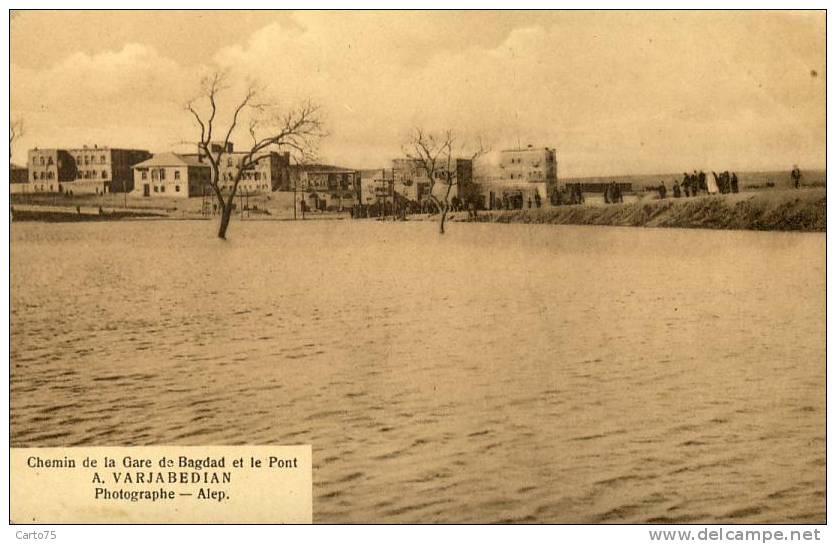 SYRIE - Souvenir Inondation ALEP Février 1922 - Chemin De La Gare De Bagdad Et Pont - Photographe Varjabedian Alep - Syrien