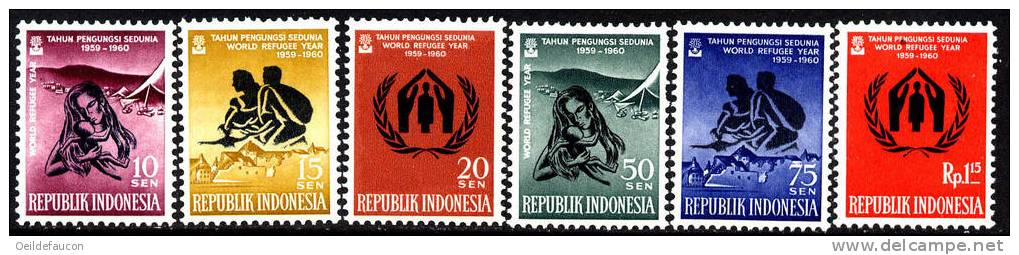 INDONESIE - Yvert - 209/14** - Cote 1.50 € - Refugees