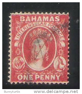 Bahamas 1863-81 Queen Victoria 1p Pencil Cancel Used - 1859-1963 Crown Colony