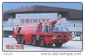 Japan Phonecard Airport-Feuerwehr Fire Brigade - Sapeurs-pompiers - Bomberos
