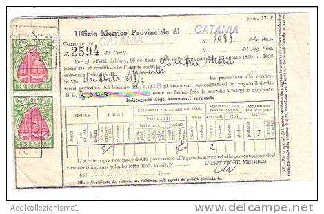 3155)avviso Ufficio Metrico Provinciale Di Catania Con 2 Marche Da Bollo Da 1500£ Il 29-4-1975 - Revenue Stamps