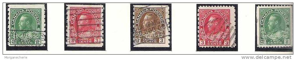 CANADA, 1918-25, YT 108-118, 109b A, 111b C, 111b B, 110b B - Usati