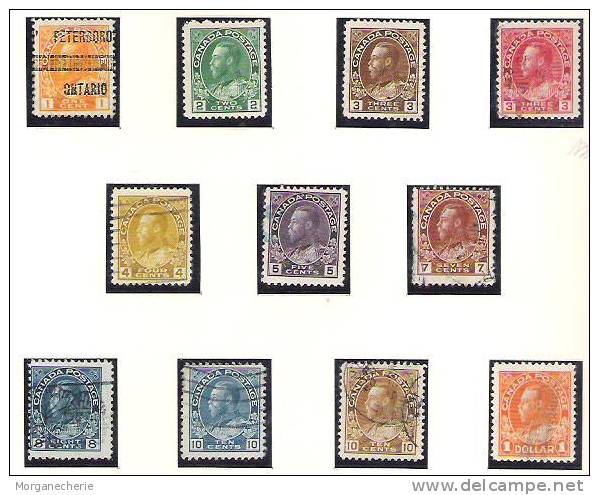 CANADA, 1918-25, YT 108-118, 109b A, 111b C, 111b B, 110b B - Gebruikt