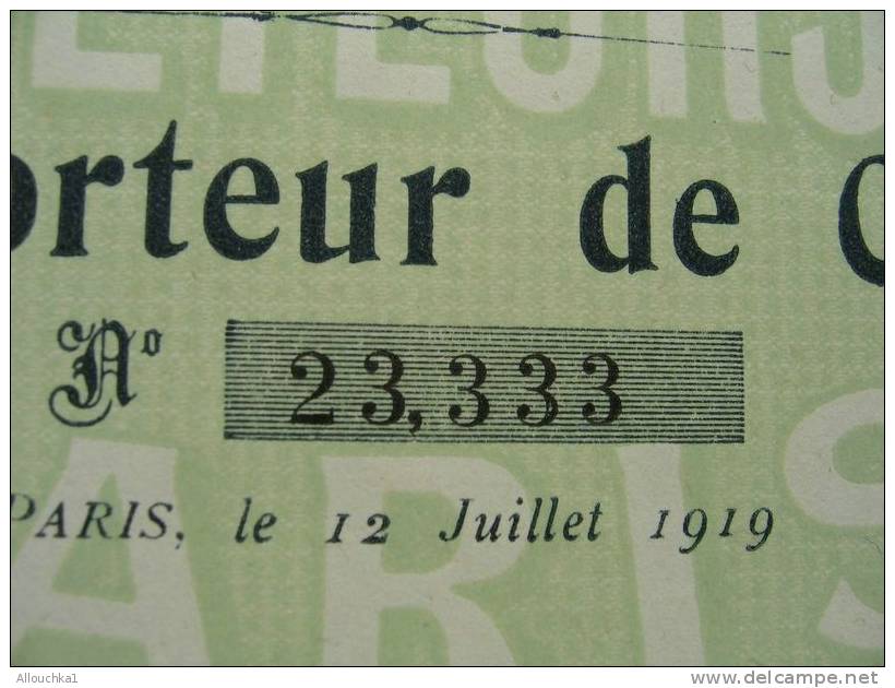 SCRIPOPHILIE COLLECTIONNEURS D'ACTIONS /TITRES De BOURSE PERIMES LES AFFRETEURS REUNIS 1919 100 F PORTEUR TRAIN BATEAU - Industrie