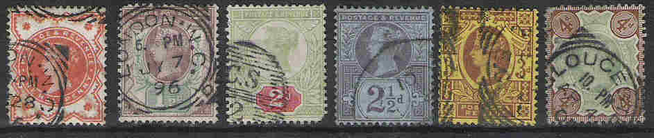 GREAT BRITAIN, 1887, MI 86-97 COMPLETE @ CANCELLED - Used Stamps