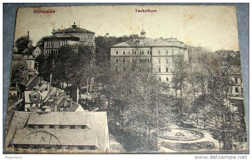 Germany,Mittweida,Technikum,Building,Town View,vintage Postcard - Mittweida