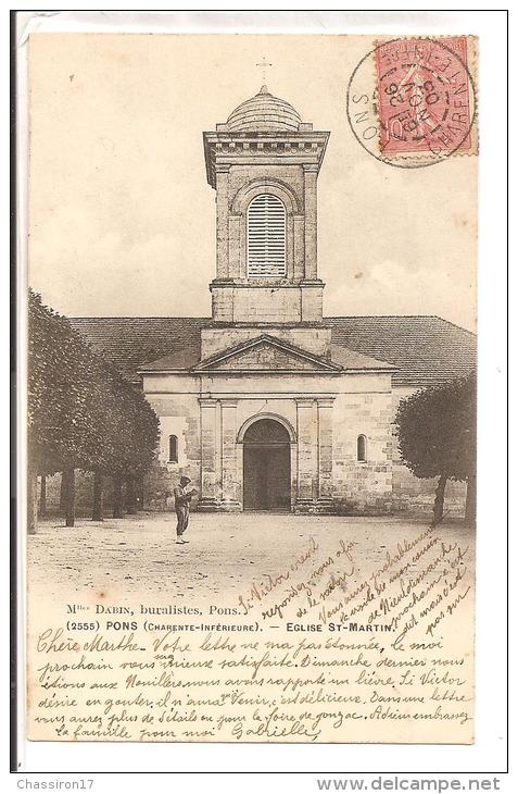 17 -  PONS  - Lot De 2 Cartes 1 Précurseur 1903 -  Vue à Vol D´oiseau -Eglise St Martin - Pons