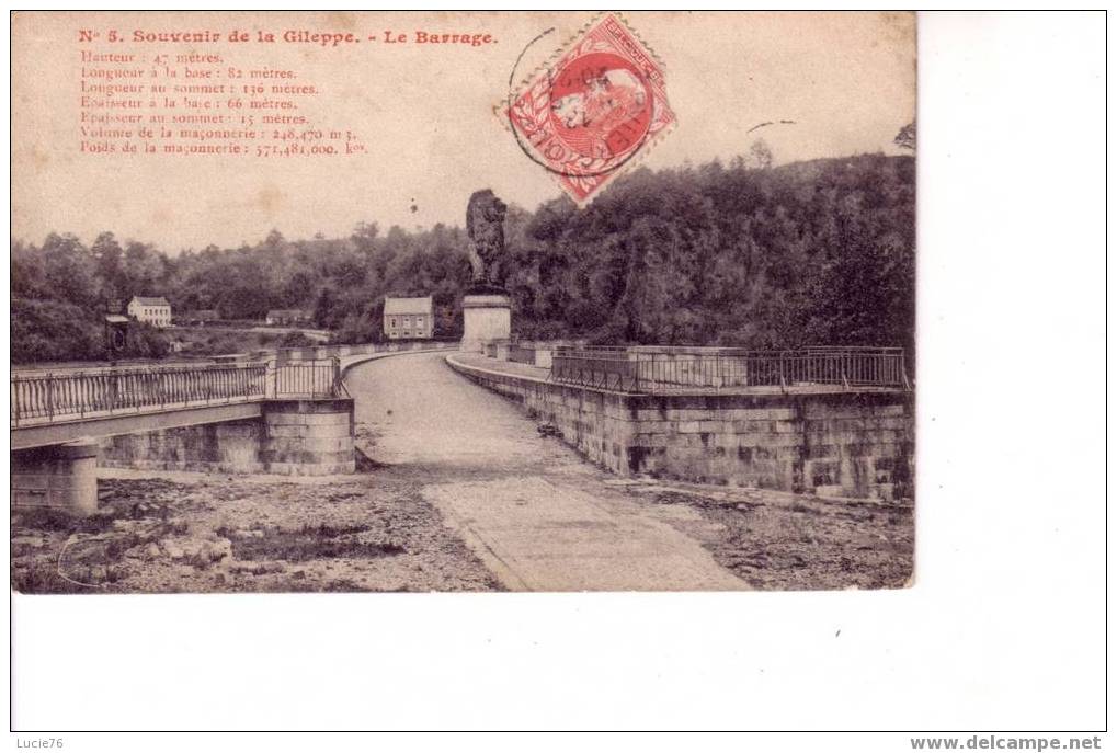 LA GILEPPE -  Le Barrage  -   N° 5 - Gileppe (Barrage)