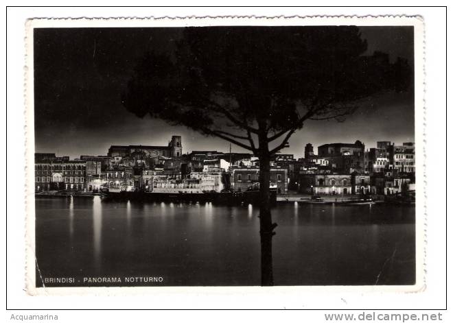 BRINDISI - Panorama Notturno - Cartolina FG BN 1956 - Brindisi