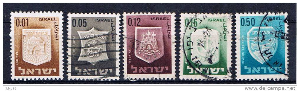 IL+ Israel 1965 Mi 321 323 327-28 334 - Gebruikt (zonder Tabs)