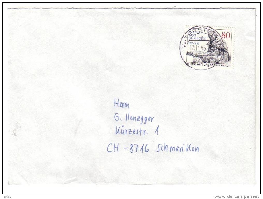 ALLEMAGNE - Berlin - Lettre Pour La Suisse (1985) - Briefe U. Dokumente