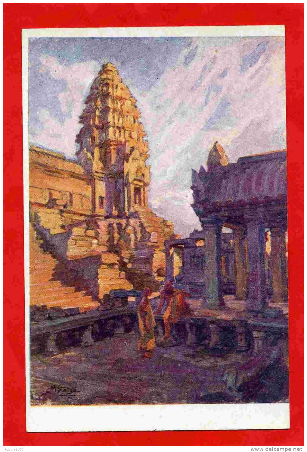 CAMBODGE ANGKOR WAT ILLUSTRATEUR M. SALGE CARTE EN TRES BON ETAT - Cambodge