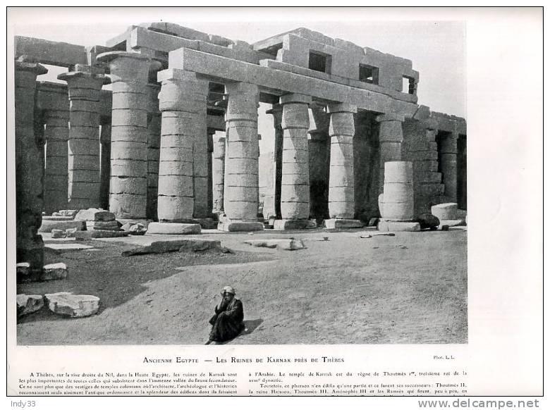 - REPROS DE PHOTOS RECTO-VERSO EDITEES DANS LES ANNEES 1910 . 1. KARNAK 2. MEUSE A LA MONTAGNE ST-NICOLAS - Non Classificati