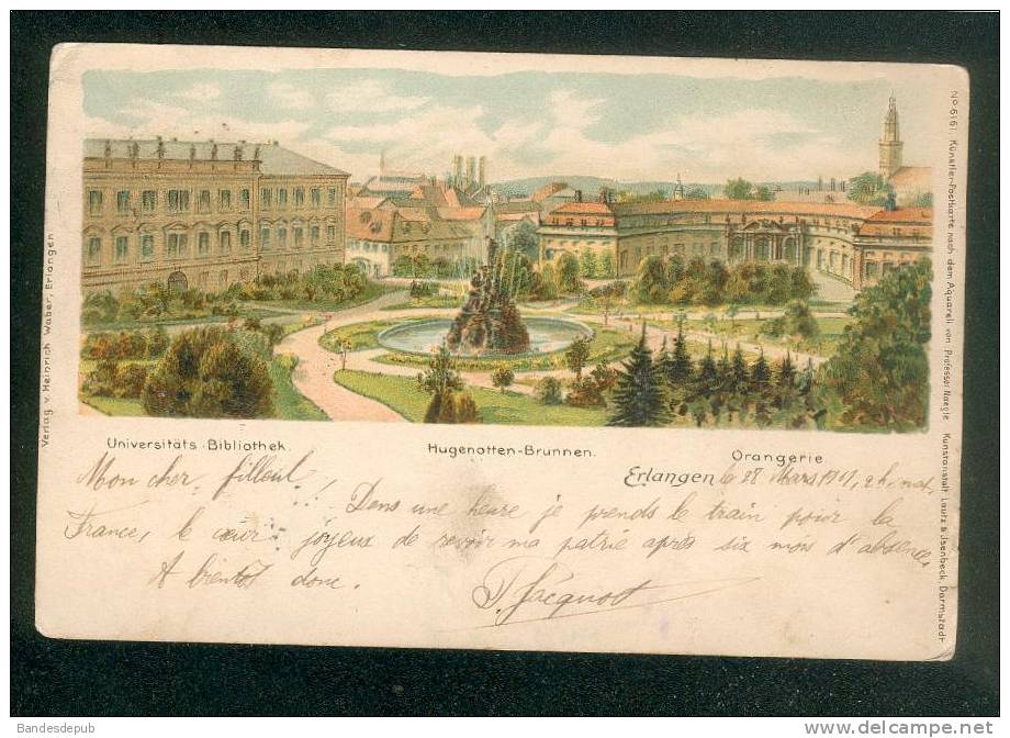 Erlangen - Künstler Postkarte Nach Dem Aquarell Von Professor Naegle ( Verlag V. Heinrich Waber) - Erlangen