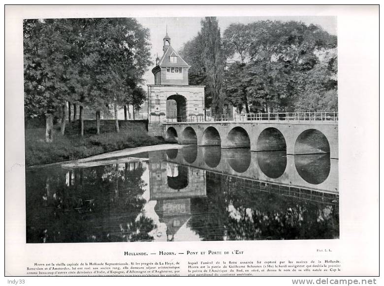 - REPROS DE PHOTOS RECTO-VERSO EDITEES DANS LES ANNEES 1910 . 1.SEVILLE HÔTEL DE VILLE 2. HOORN PONT ET PORTE DE L´EST - Other & Unclassified