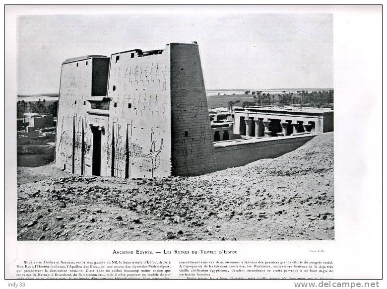 - REPROS DE PHOTOS RECTO-VERSO EDITEES DANS LES ANNEES 1910 . 1. EGYPTE TEMPLE D´EDFOU 2. CHARTRS PONT NEUF - Non Classificati