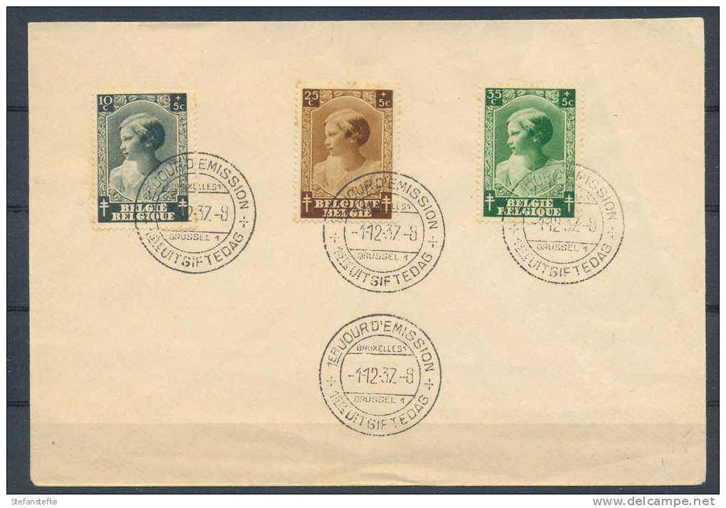 Belgie Ocb Nr : FDC 458 - 460 Zie Scan) Op Enveloppe Lichte Plooi Rechtsboven - ....-1951