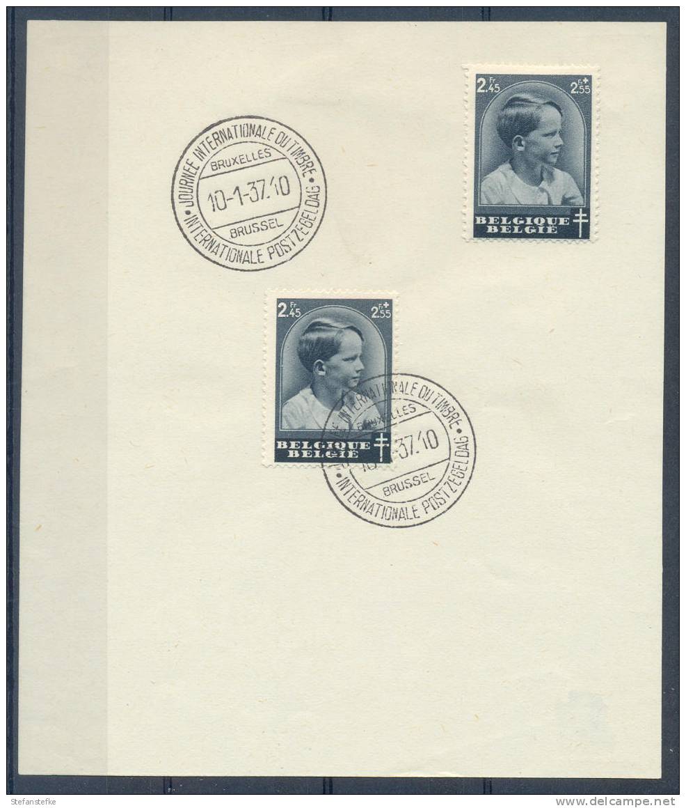 Belgie Ocb Nr : FDC 446 (zie Scan) Scharnieren Op Blaadje Achteraan - ....-1951