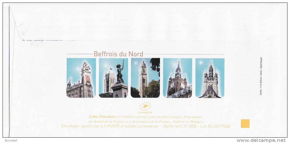 PRET A POSTER  NEUF THEME LES GEANTS DU NORD - BEFFROIS DE  LILLE - Prêts-à-poster:private Overprinting