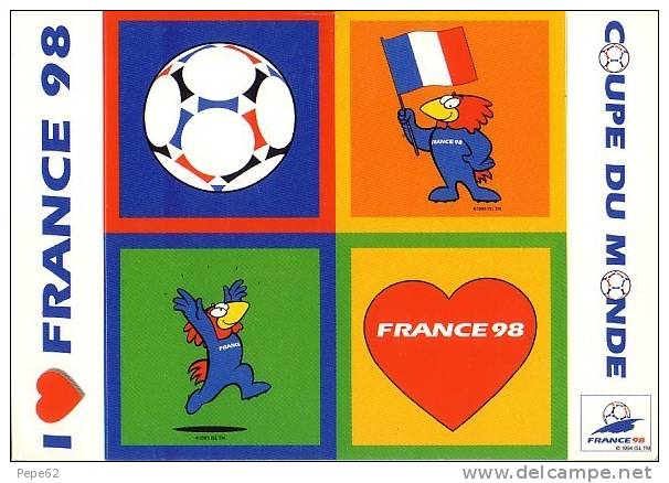 France 98-mascotte Foxie-coupe Du Monde-cartes Collector 4/18-cpm - Fútbol