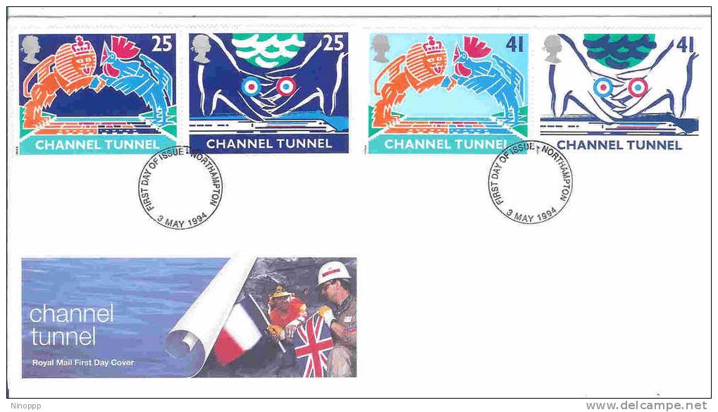 Great Britain-1994 Channel Tunnel FDC - 1991-2000 Decimal Issues