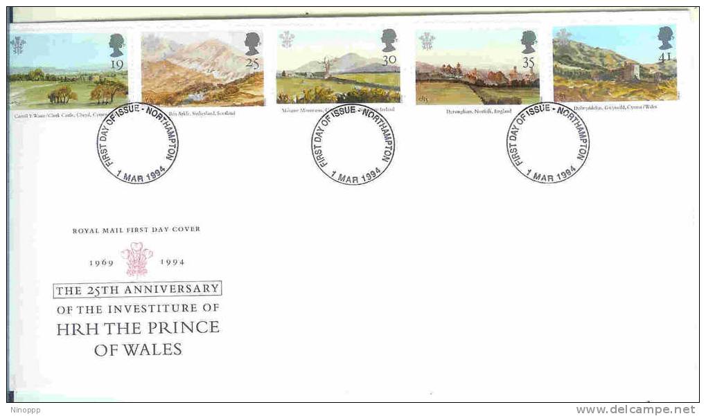 Great Britain-1994 HRH The Prince Of Wales 25th Anniversary Of The Investture FDC - 1991-2000 Em. Décimales