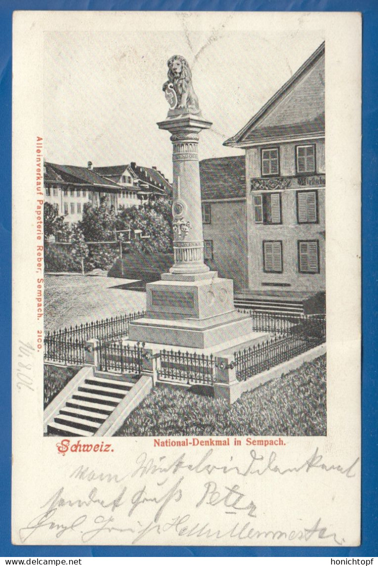 Schweiz; Sempach; Denkmal; 1906 - Sempach