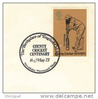 1973 Grande Bretagne  Cricket  Sur Lettre Entiere - Cricket